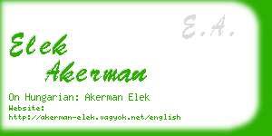 elek akerman business card